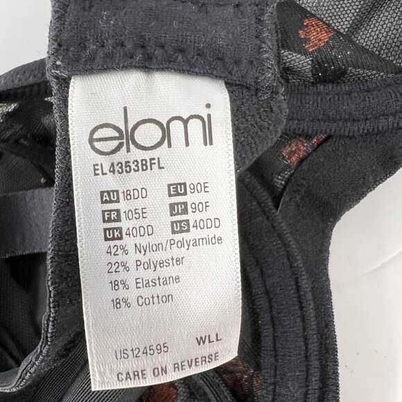 40DD- NWT Elomi‎ Sachi Plunge Sexy Strappy Underwire Bra in Black Butterfly - Picture 6 of 9